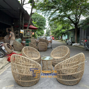 Bàn ghế nhựa giả mây 050