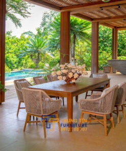 Bàn ghế nhựa giả mây 053