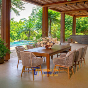 Bàn ghế nhựa giả mây 053