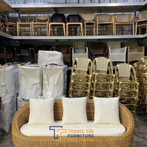 Bàn ghế nhựa giả mây 054