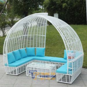 Bàn ghế nhựa giả mây 055