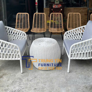 Bàn ghế nhựa giả mây 056