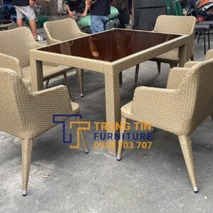 Bàn ghế nhựa giả mây 060