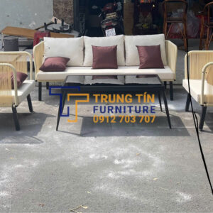 Bàn ghế nhựa giả mây 057