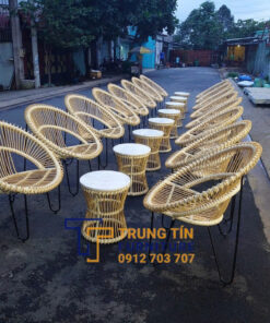 Bàn ghế nhựa giả mây 058