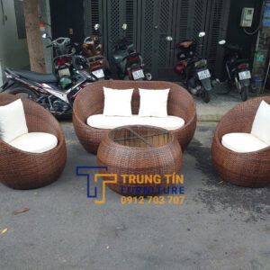 Bàn ghế nhựa giả mây 064