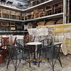 Bàn ghế nhựa giả mây 065