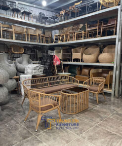 Bàn ghế nhựa giả mây 067
