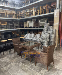 Bàn ghế nhựa giả mây 069