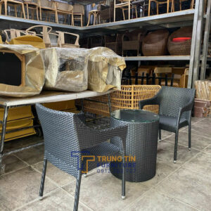 Bàn ghế nhựa giả mây 070