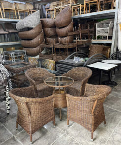 Bàn ghế nhựa giả mây 068