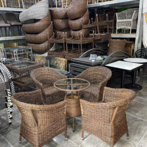 Bàn ghế nhựa giả mây 068