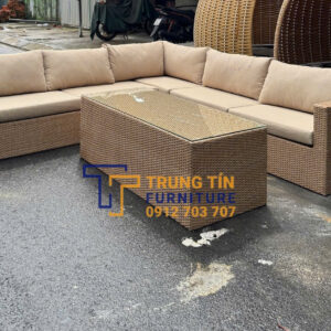 Bàn ghế nhựa giả mây 074