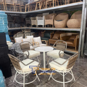 Bàn ghế nhựa giả mây 079