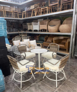 Bàn ghế nhựa giả mây 079