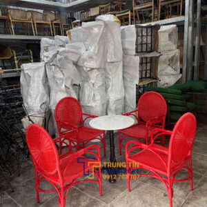 Bàn ghế nhựa giả mây 080