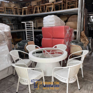 Bàn ghế nhựa giả mây 082