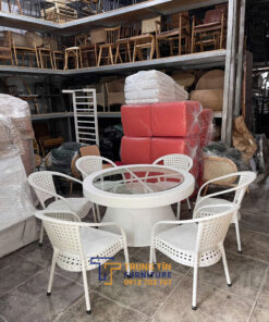 Bàn ghế nhựa giả mây 082
