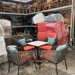 Bàn ghế nhựa giả mây 084