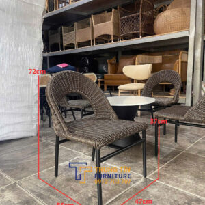 Bàn ghế nhựa giả mây 088