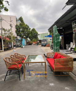 Bàn ghế nhựa giả mây 090