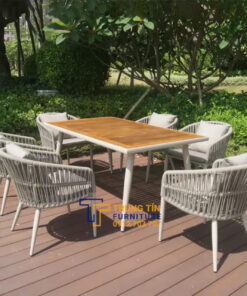 Bàn ghế nhựa giả mây 098