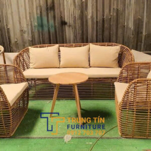 Bàn ghế nhựa giả mây 100