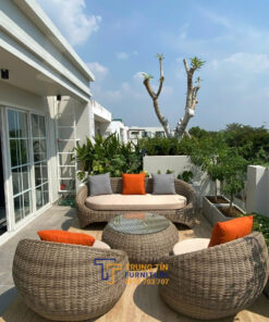 Bàn ghế nhựa giả mây 103