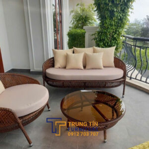 Bàn ghế nhựa giả mây 105