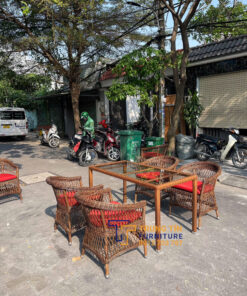 Bàn ghế giả mây sân vườn 027