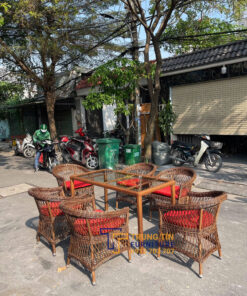 Bàn ghế giả mây sân vườn 027 3 Bàn ghế giả mây sân vườn 027 - Ảnh 2