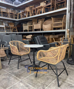 Ghế khung sắt đan sợi nhựa giả mây 107 5 Ghế khung sắt đan sợi nhựa giả mây 107 - Ảnh 2
