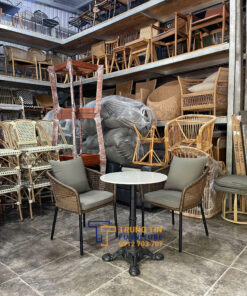 Ghế khung sắt đan sợi nhựa giả mây 107 3 Ghế khung sắt đan sợi nhựa giả mây 107 - Ảnh 2