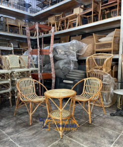 Bàn ghế mây thật sân vườn 031