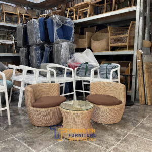 Bàn ghế nhựa giả mây 109