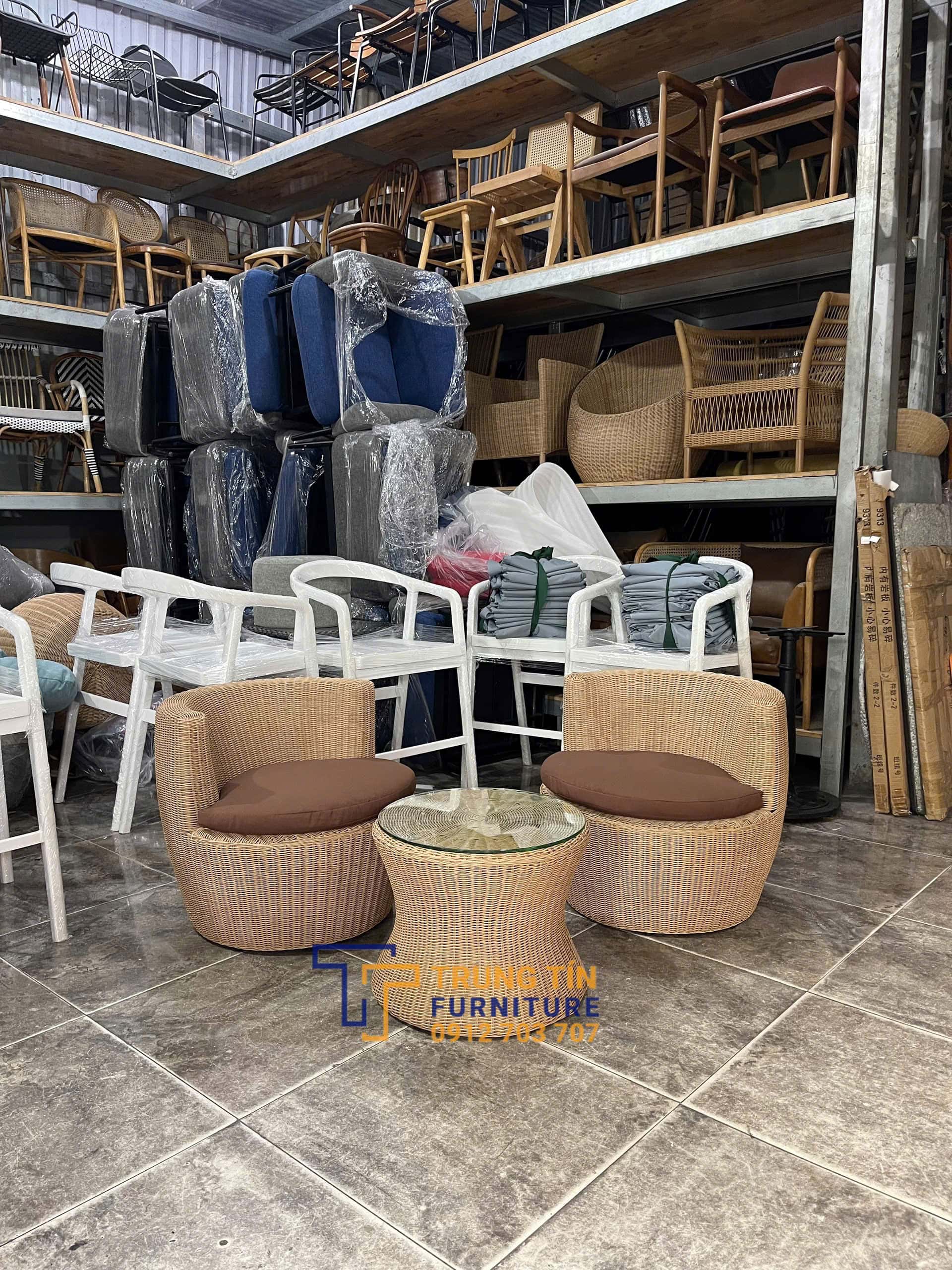 Bàn ghế nhựa giả mây 109 1 Bàn ghế nhựa giả mây 109