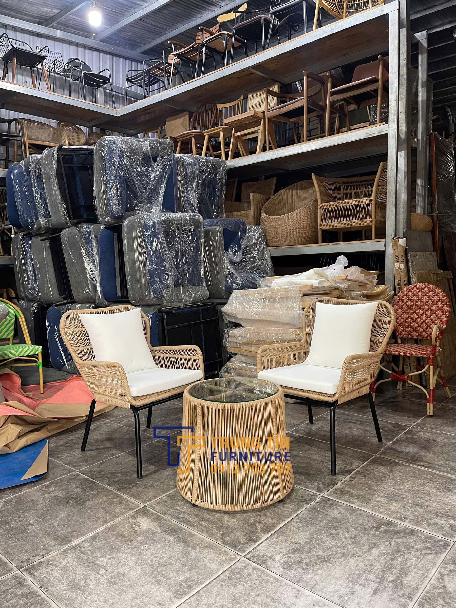 Bàn ghế nhựa giả mây 110 1 Bàn ghế nhựa giả mây 110