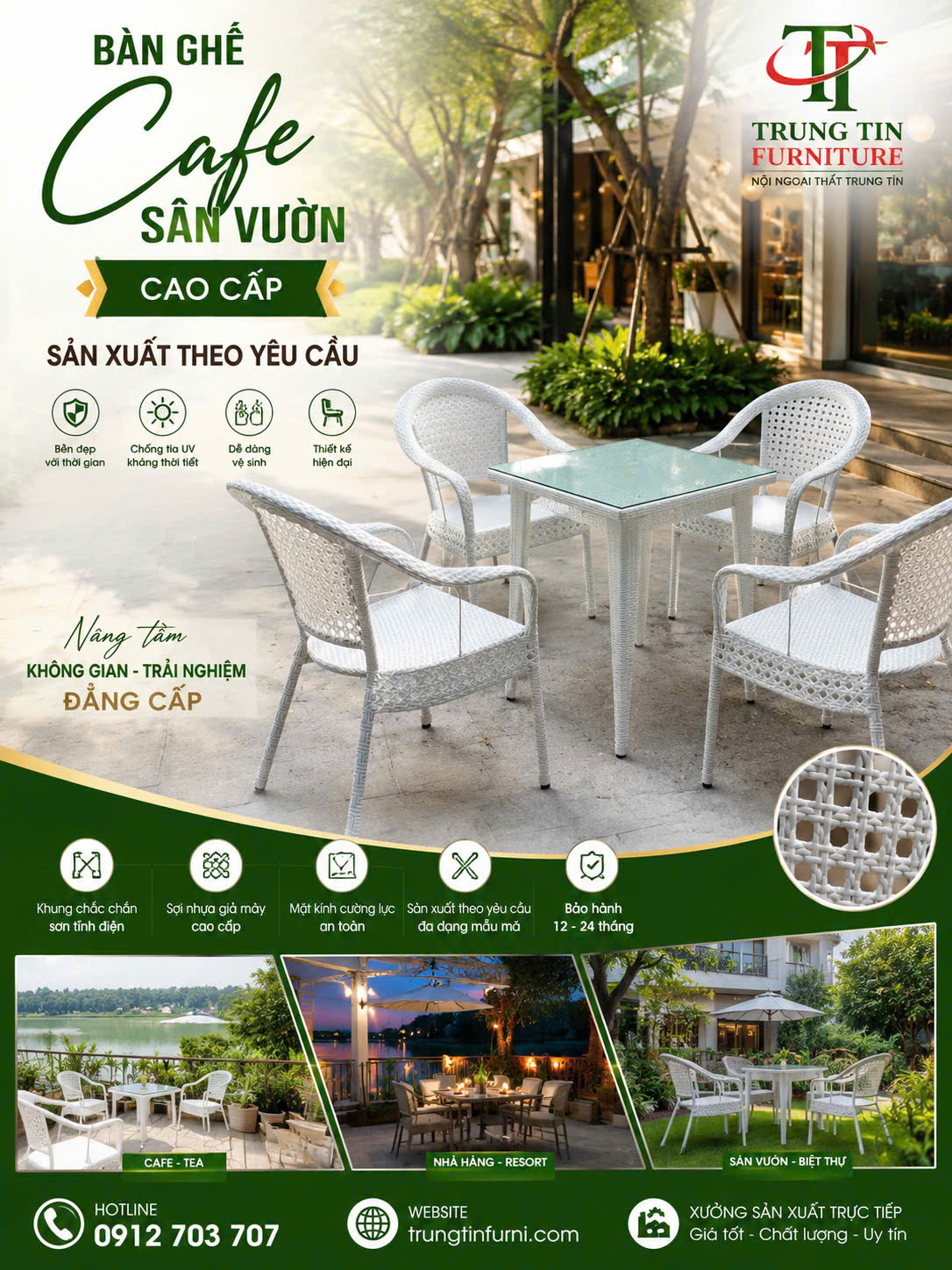 Bàn ghế nhựa giả mây sân vườn 049 1 Bàn ghế nhựa giả mây sân vườn 049